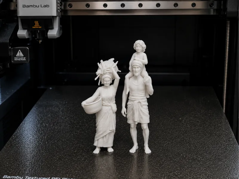 1:50 Scale Village Family Figurines