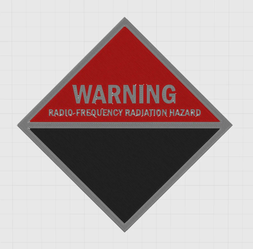 Radio Frequency (RF) Radiation Hazard Safety Sign - Free 3D Print Model ...