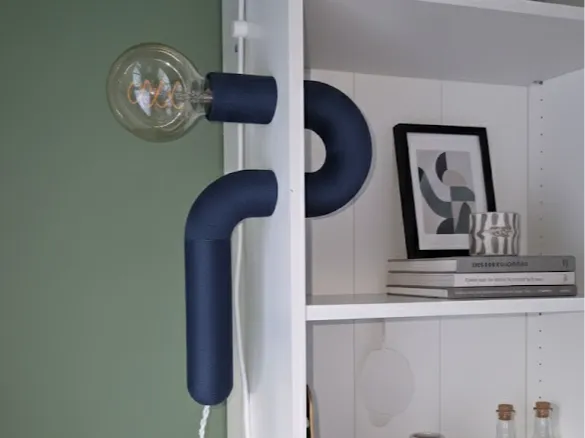 Sculptural Curved Lamp for Bookshelves