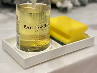 Kitchen sink organiser caddy soap & sponge holder