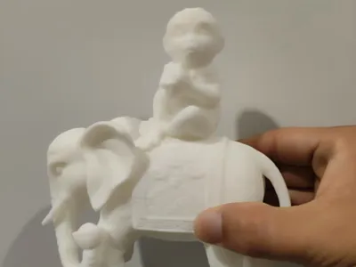 Monkey riding an elephant (a metaphor for achieving high social status)