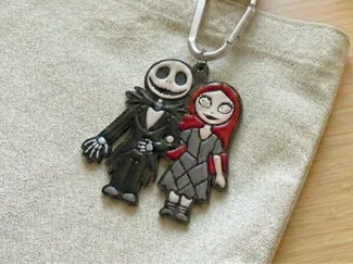 Jack & Sally Keychain | Resin-Ready Enamel Style
