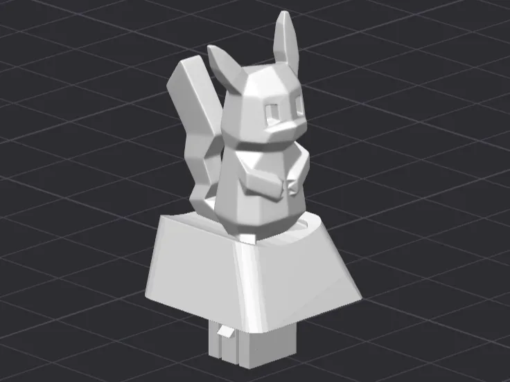 Membrane Keyboard Keycap Low Poly Pikachu