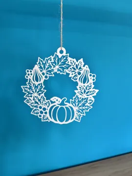 Adorno temático: Fall wreath with a pumpkin — vista de referencia 3