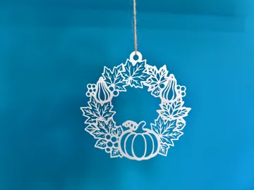 Adorno temático: Fall wreath with a pumpkin — vista de referencia 4