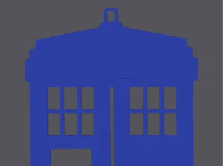 Minimalist TARDIS Keyring
