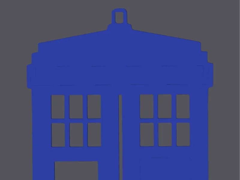 Minimalist TARDIS Keyring