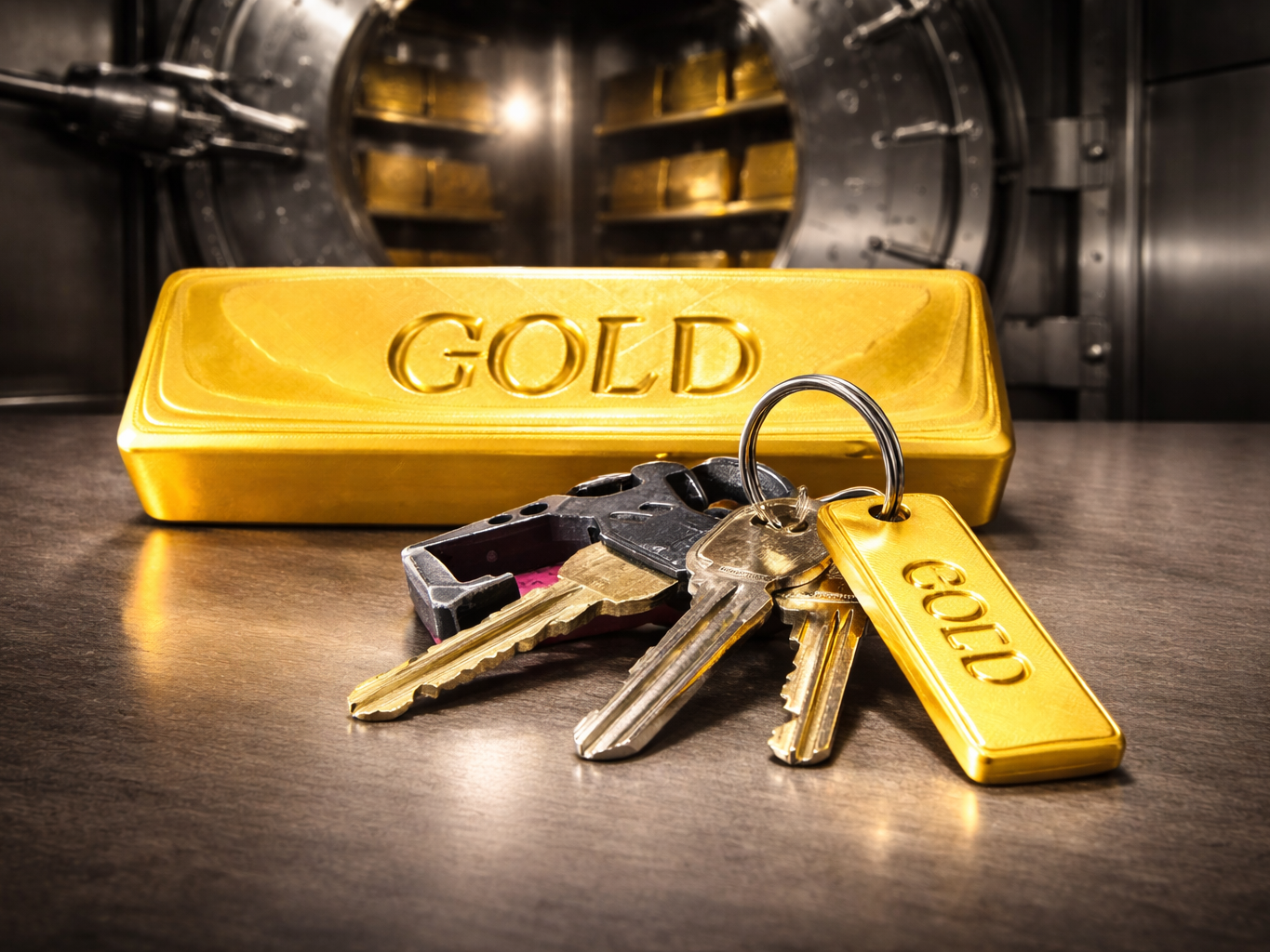 Gold Bar & Gold Bar Key Ring