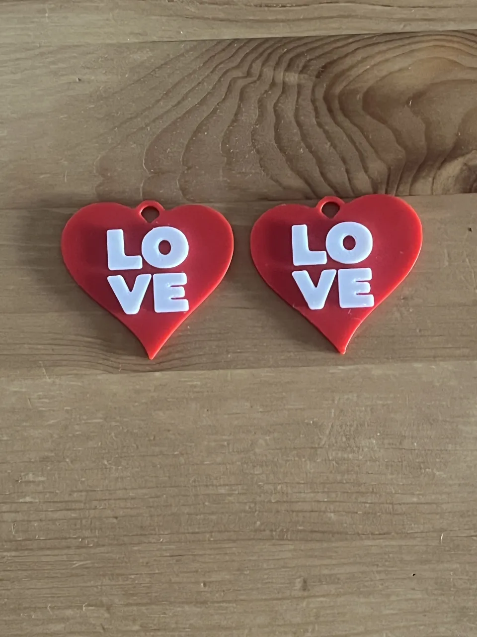 love heart earrings view 2