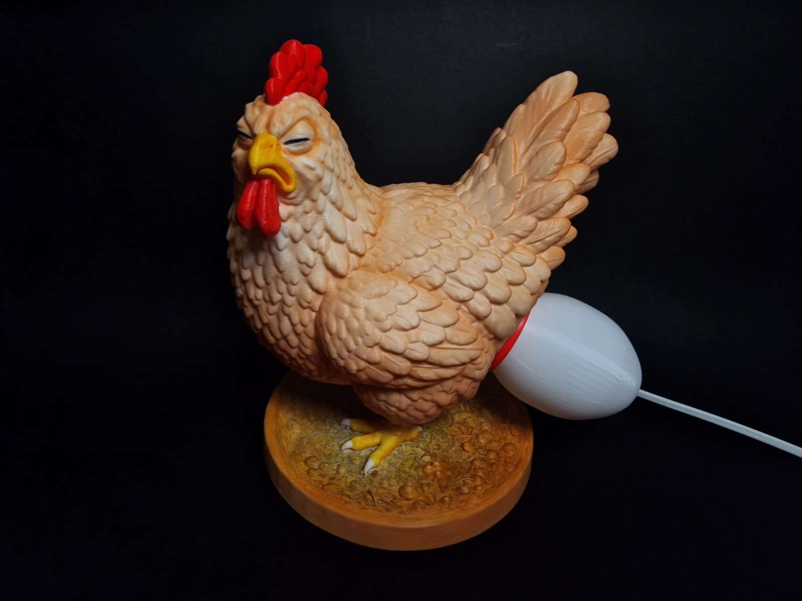 Chicken lamp - hand painted