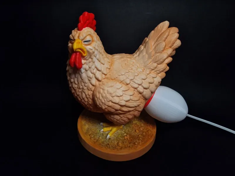 Chicken lamp - hand painted