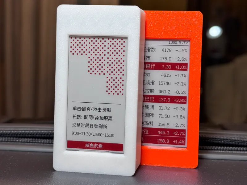 2.66 Inch E-Paper Stock Monitor Desktop Ornament