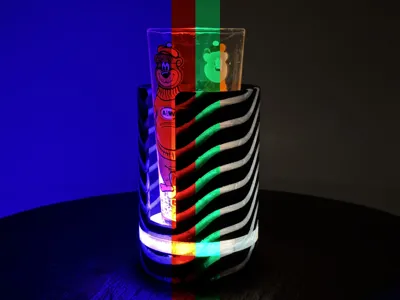 Modern, RGB LED Cup Holder