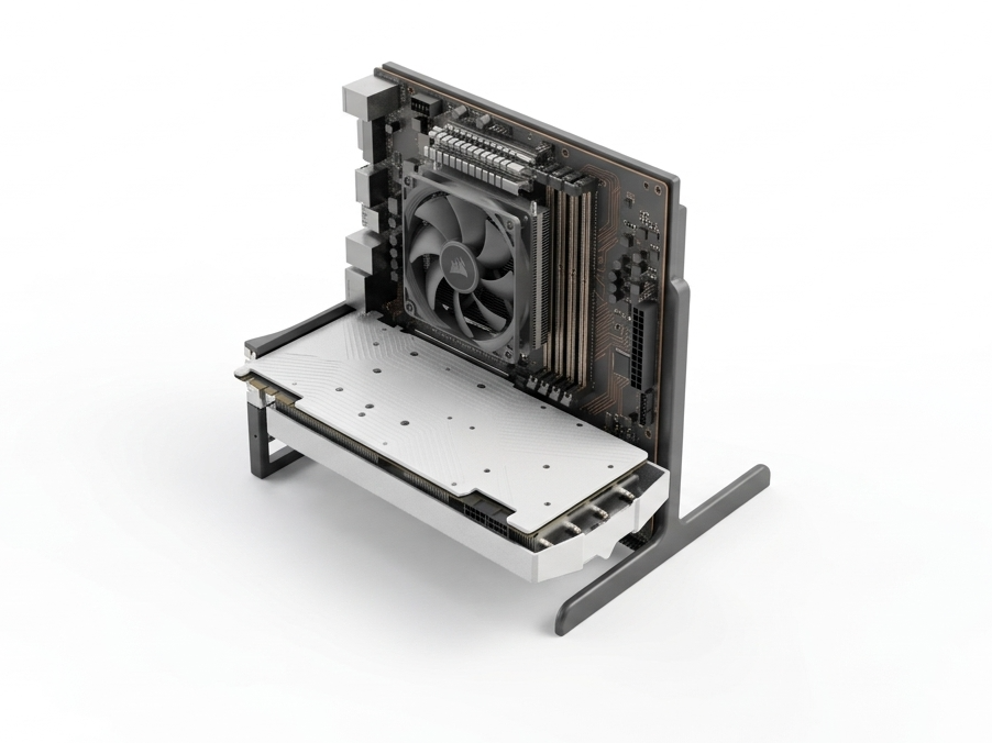 Open Case mATX, ATX PSU, HDD and SSD's 3D model