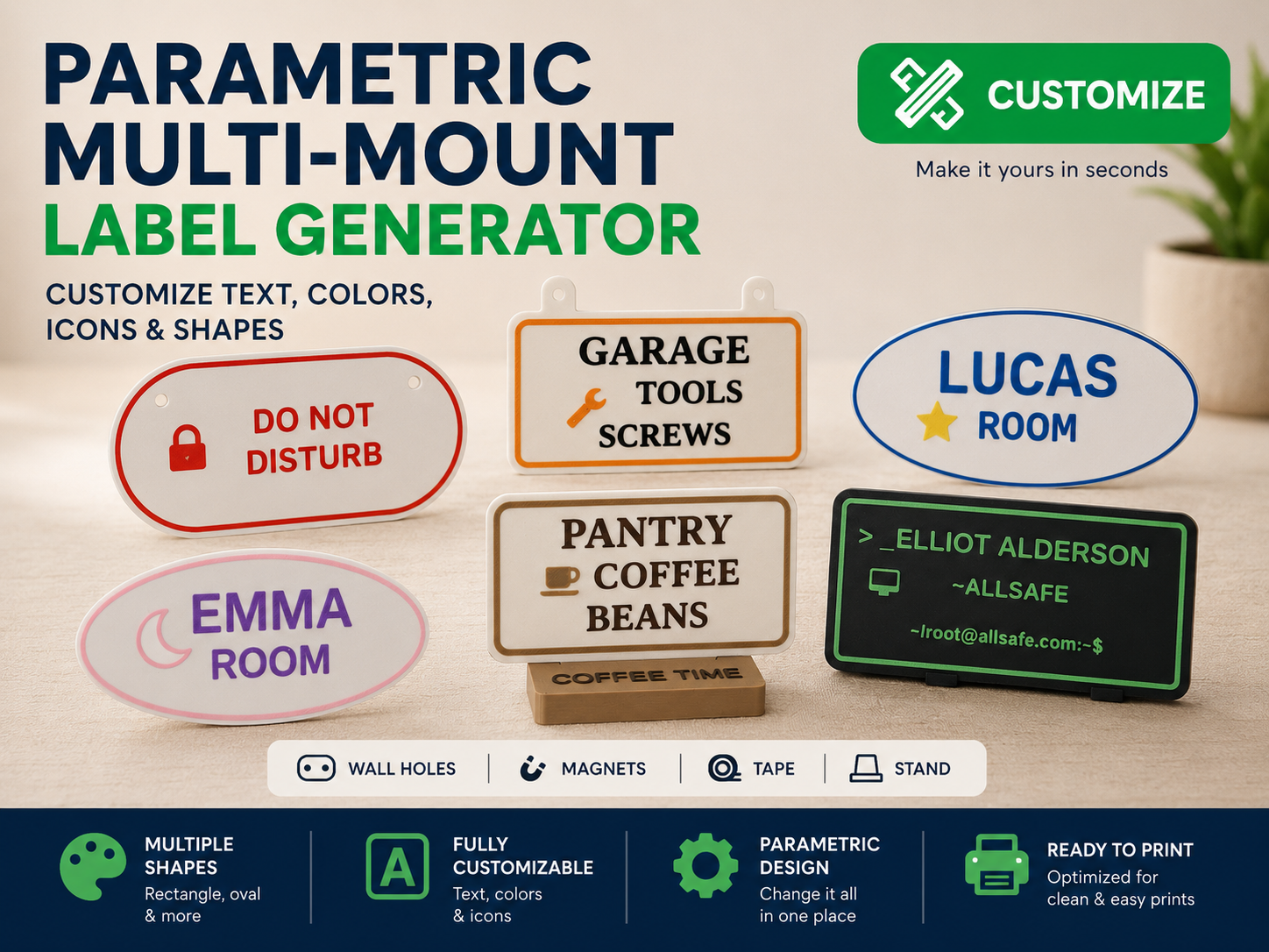 Parametric Multi-Mount Label Generator