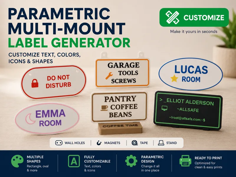 Parametric Multi-Mount Label Generator
