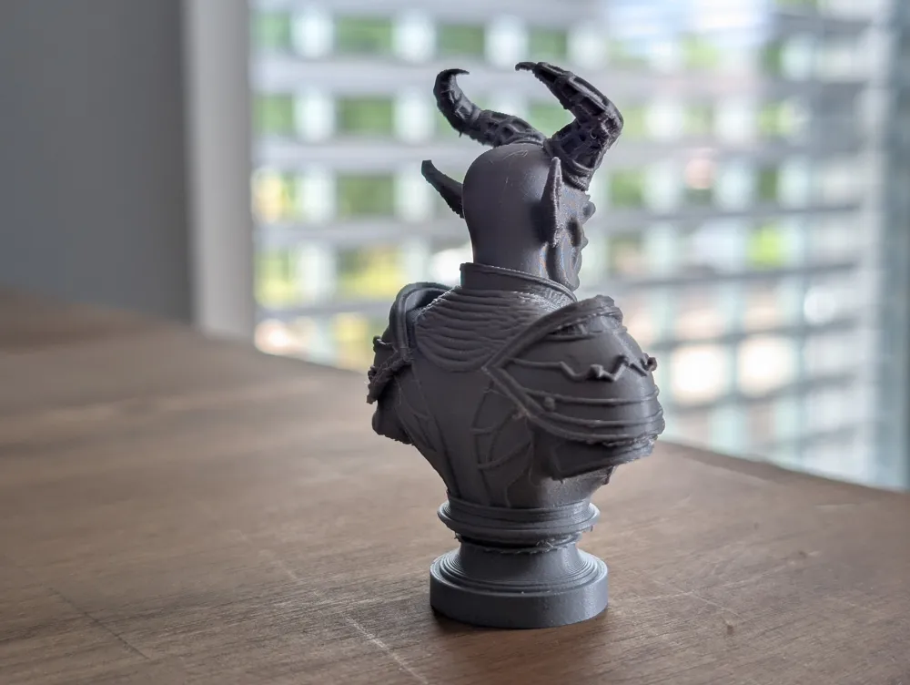 Horned Dark Warlock Bust - Free 3D Print Model - MakerWorld