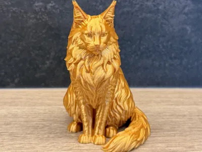 Majestic Maine Coon Cat Figurine