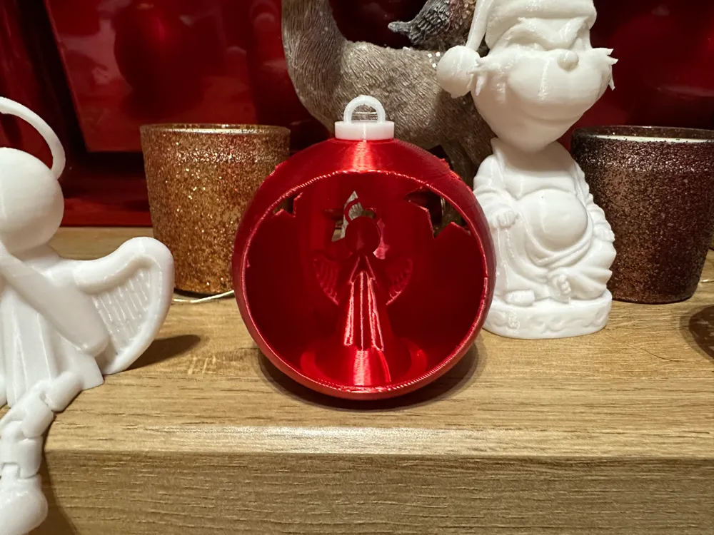 Christmas Angel in Bauble - Free 3D Print Model - MakerWorld