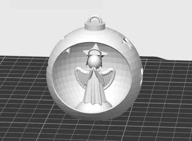 Christmas Angel in Bauble - Free 3D Print Model - MakerWorld