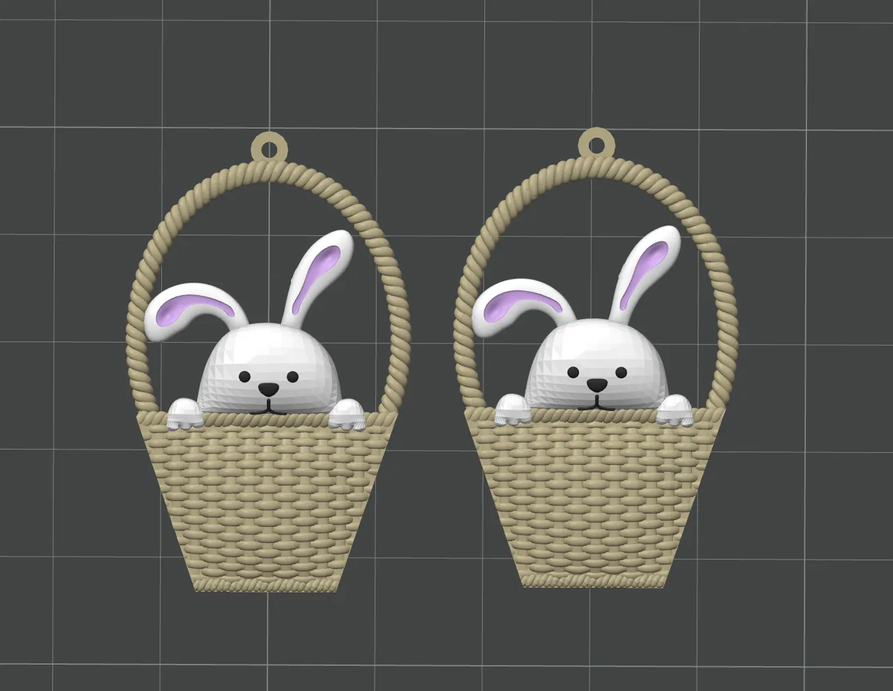 Easter Bunny Earrings Basket view 3