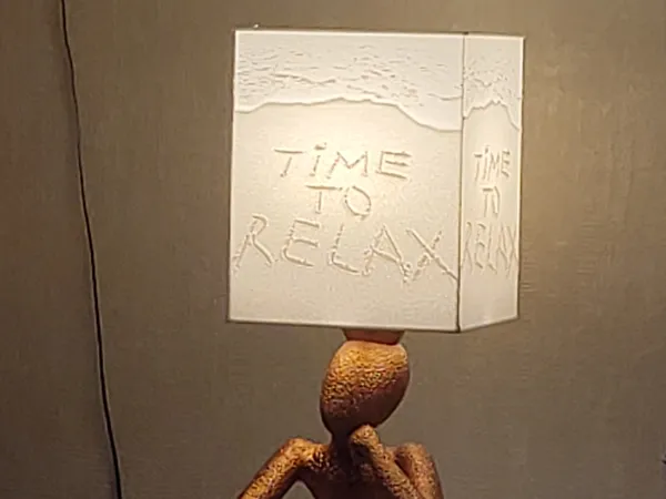 Lampe relax avec abat-jour lithophanie
