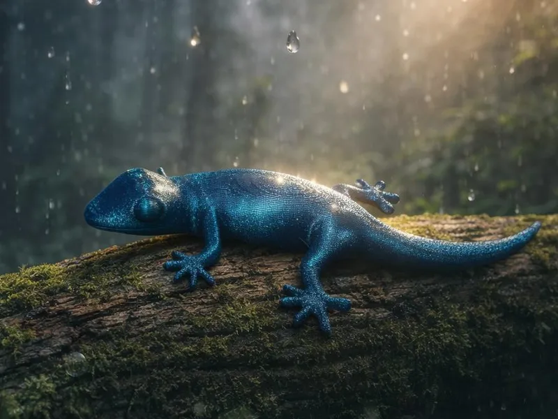 Kleiner Gecko mit Magnet Loch