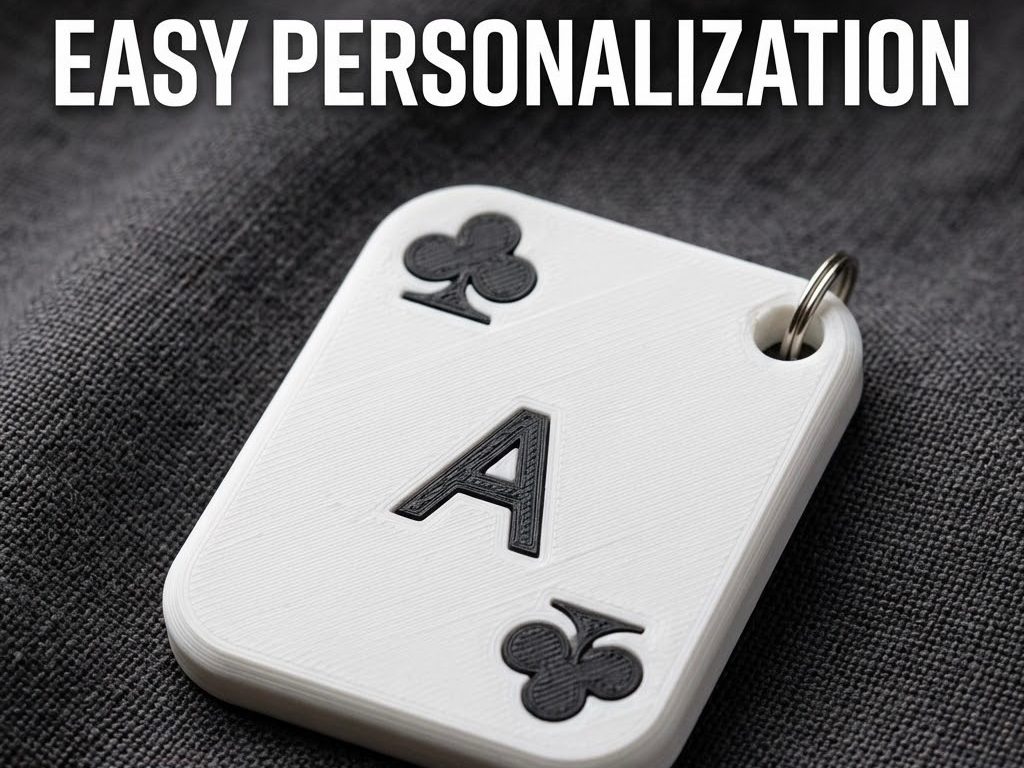Customizable Ace of Clubs Keychain