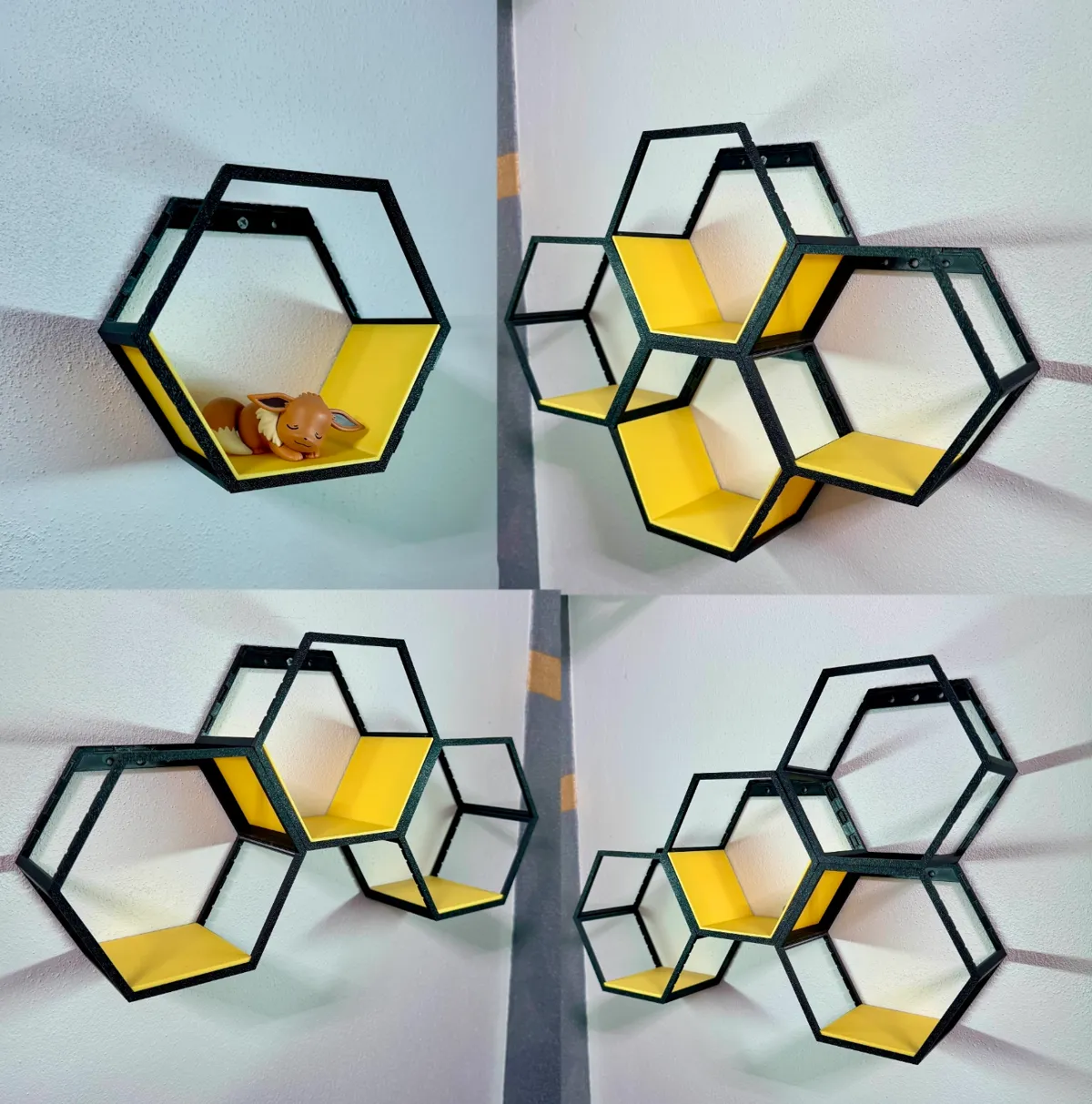 Hexagonal modular shelves 15 cm - Free 3D Print Model - MakerWorld