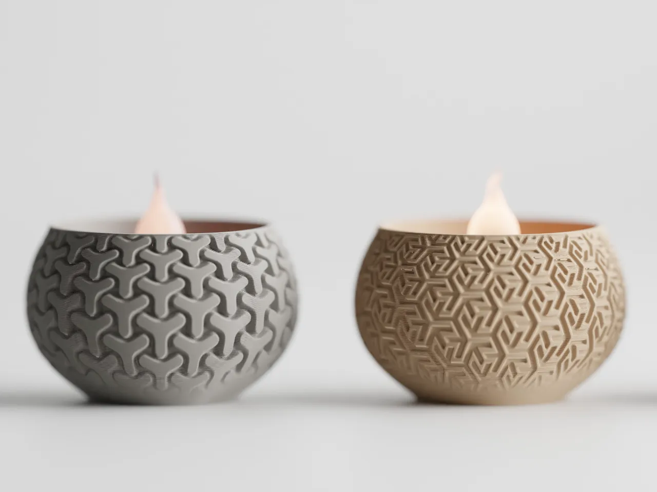 Tealight LED Candle geo style view 3