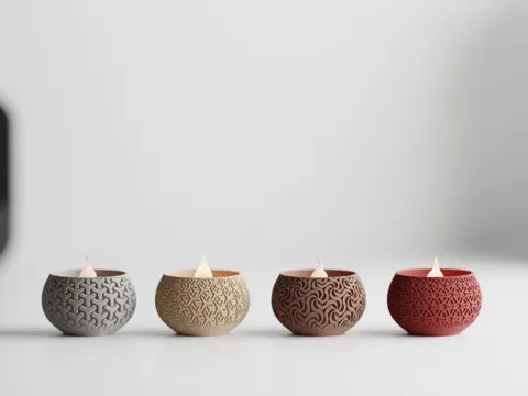 Tealight LED Candle geo style view 2