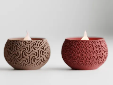 Tealight LED Candle geo style view 4