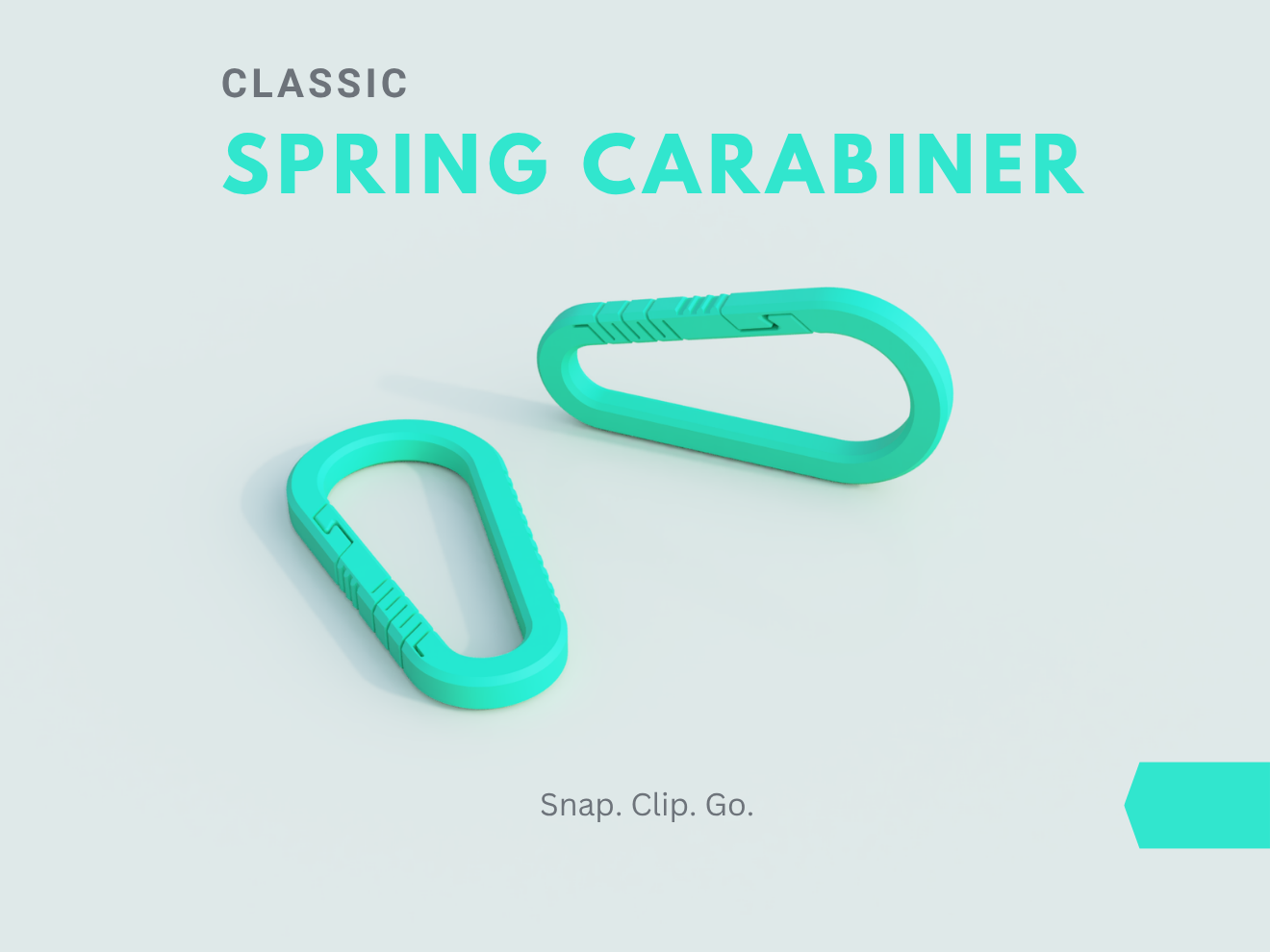 Classic Spring Carabiner – Print-in-Place