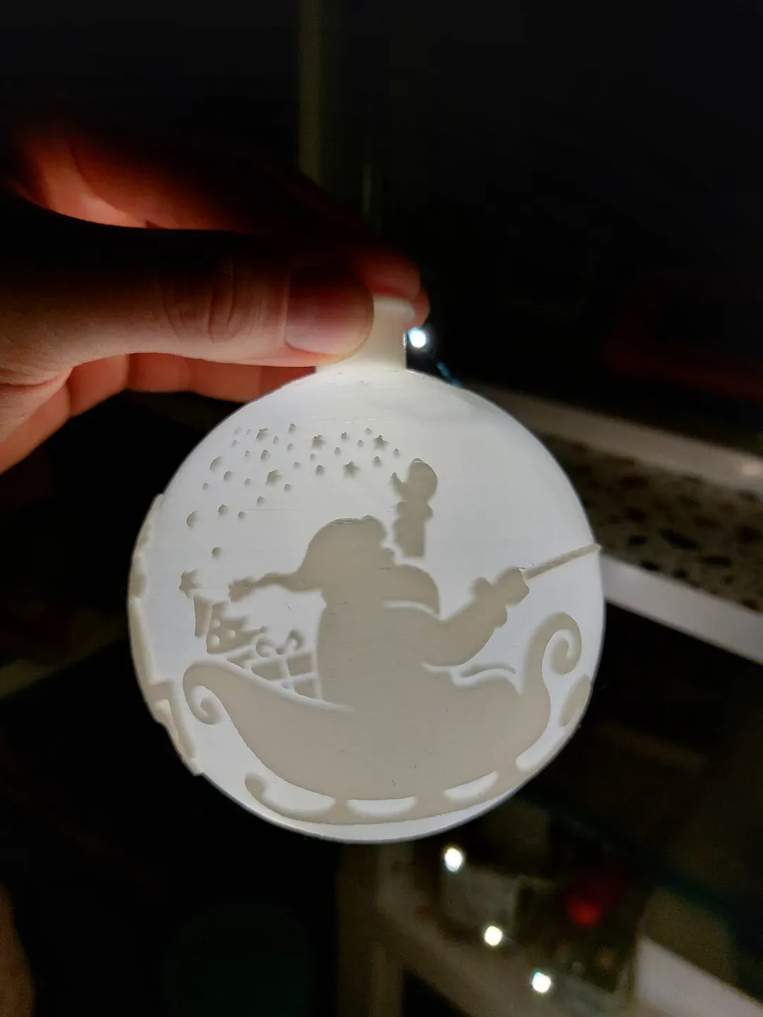 Boule de Noël lithophanie Père Noël