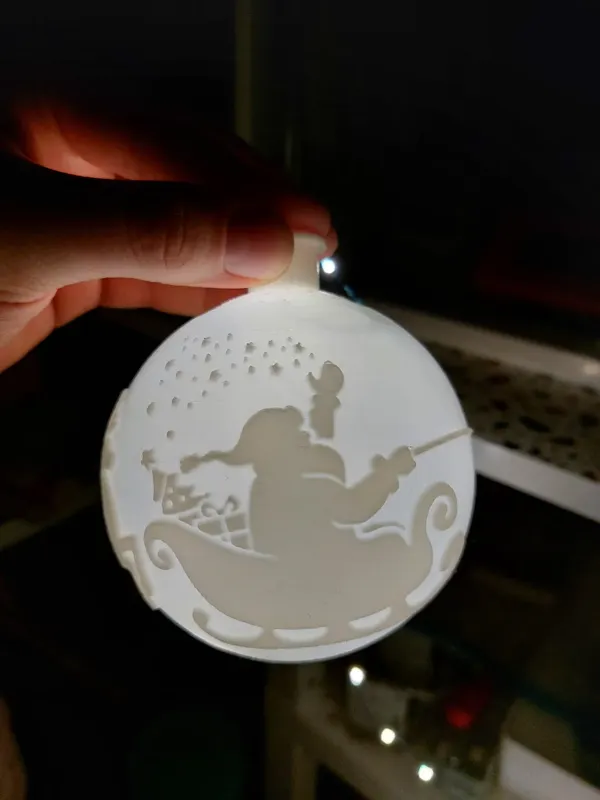 Boule de Noël lithophanie Père Noël