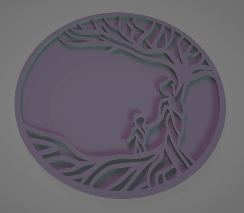 Mère et fils sous l'arbre