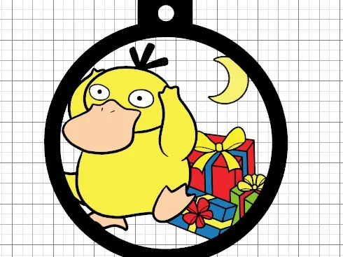 Psyduck Pokemon ornament Christmas 2d