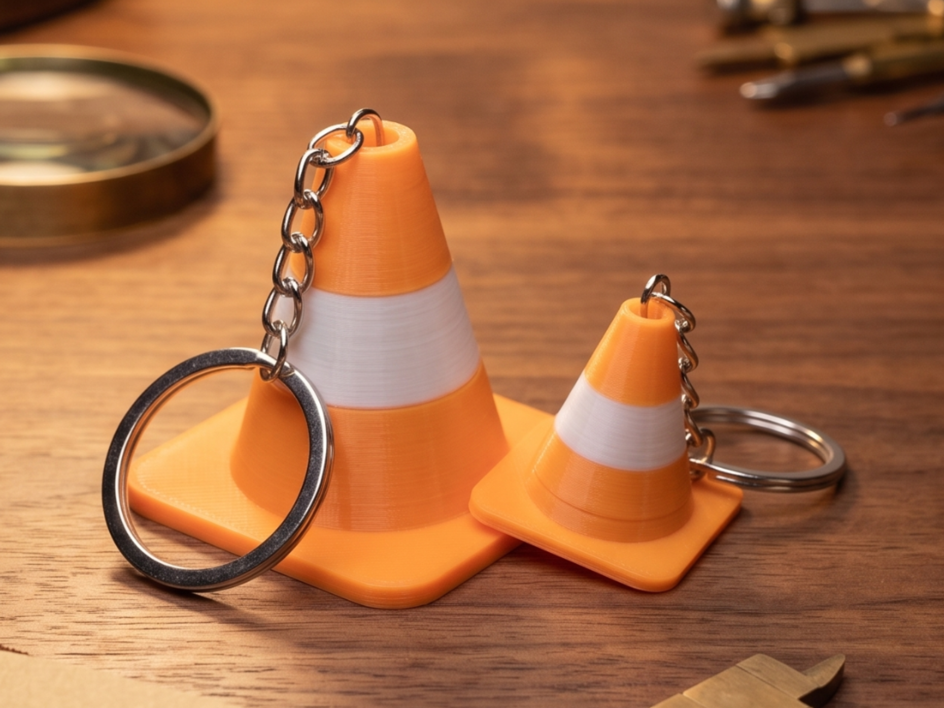 Miniature Traffic Cone Keychain (2 Sizes)