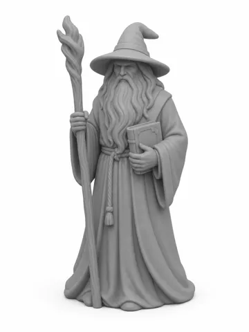Modelo para impresión 3D: Wizard — vista de referencia 2