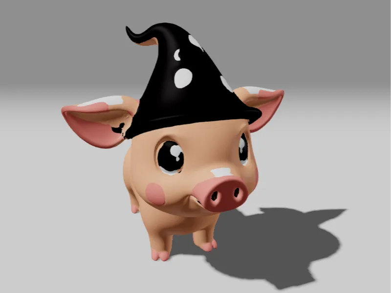 Pig with a wizzard hat
