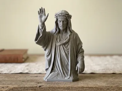 Christ Blessing Bust Sculpture