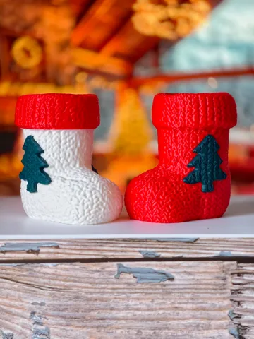 Jarrón decorativo: Christmas Stocking Vase – Knitted Style — vista de referencia 2