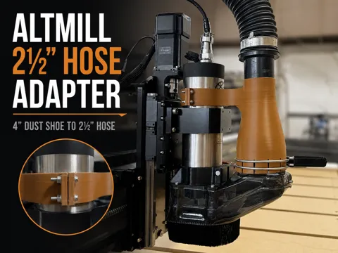 Adaptador: AltMill Clear Dust Shoe 2.5" Hose Adapter/Support — referencia de MakerWorld