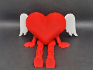 Heart with angel wings, flexi legs Valentine's Day