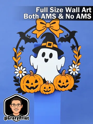 Accesorio para impresora 3D: Cute Ghost Halloween Wall Art / Sign - No AMS — vista de referencia 4