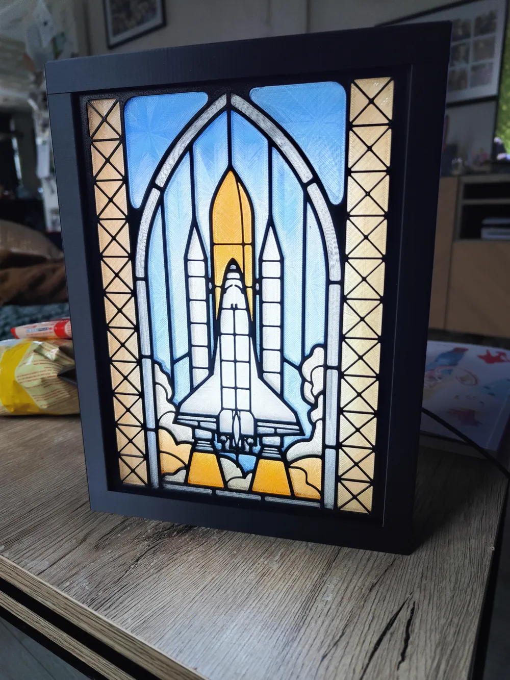 Space Shuttle Stained Glass Lightbox by The Crafty Maker MakerWorld