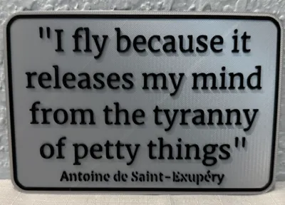 Release from the Tyranny of Petty things - Flying