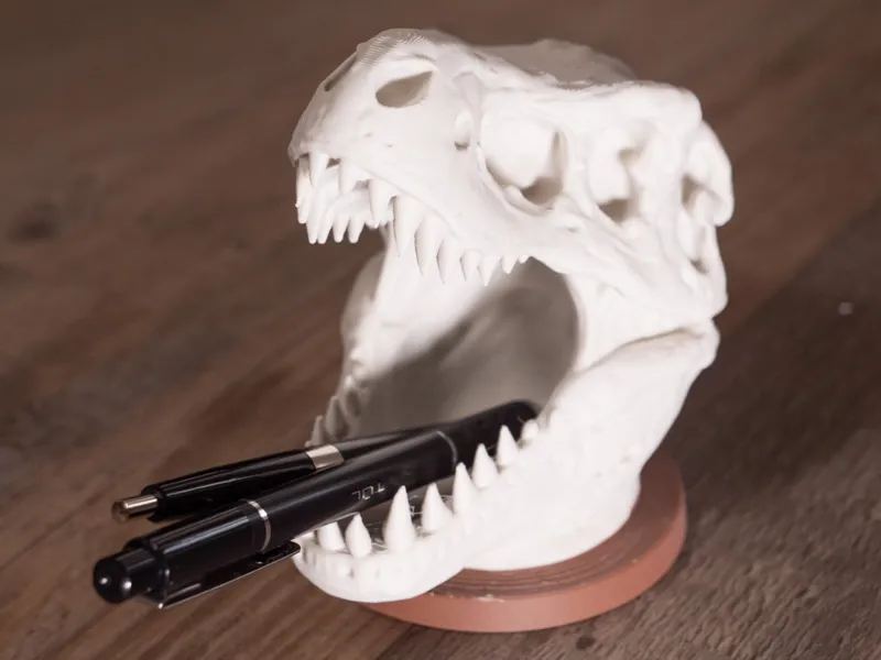 T-Rex Skull Pen Holder - Desk Organizer
