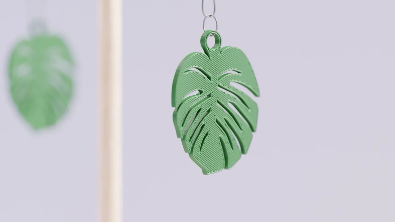 Monstera Earrings. Quick easy Print. Stylish view 3