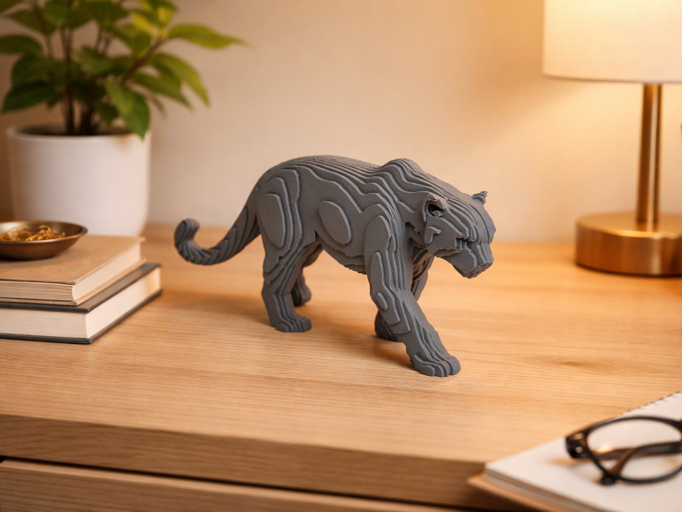 Decorative leopard figurine